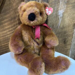 Vintage TY 1999 Taffy Bear Plush 13" Classic Bear Beanie Buddy Size With Tag